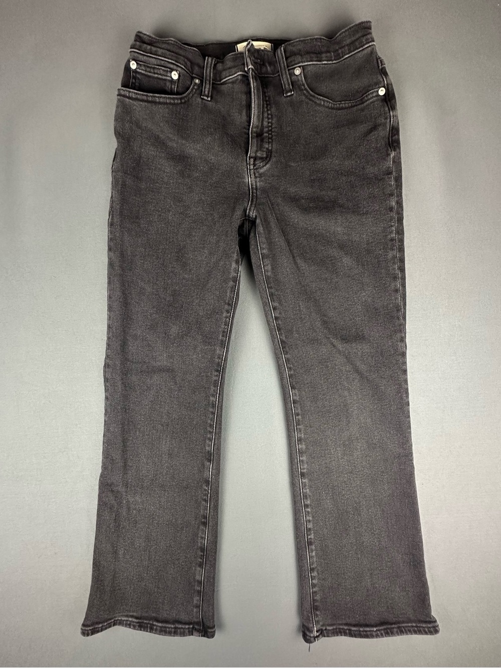 Madewell Mid-Rise Kick Out Jeans in Washed Black Charcoal Size 28
